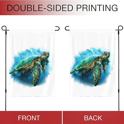 Sea Turtle Garden Flag 12x18 Inch Decorative Small Vertical Double Sided Holiday Farmhouse Seasonal Decor for Yard