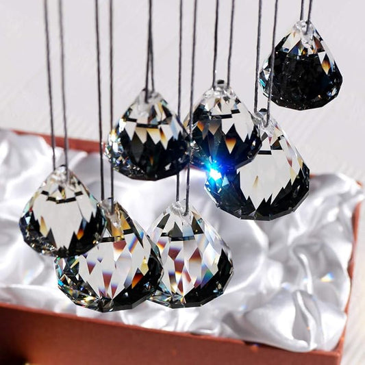 Top K9 Crystal Ball Prism Diamond Suncatcher for Window Hanging Chandelier Prism Rainbow Maker, Feng Shui Decor 30/40mm Pack of 7 (Clear)