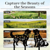 WADORN 2Pcs Golden Retriever Metal Decorative Garden Stakes, Retriever Dog Silhouette Metal Outdoor Statues Flowers Garden Ornament Gifts Black Yard Art Decorations for Outdoor Patio Backyard Walkway