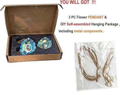 Crystal Prism DIY Suncatchers, 3PC AB Flower Prism Hanging Crystal for Windows, Chandeliers, Garden and Home Decor