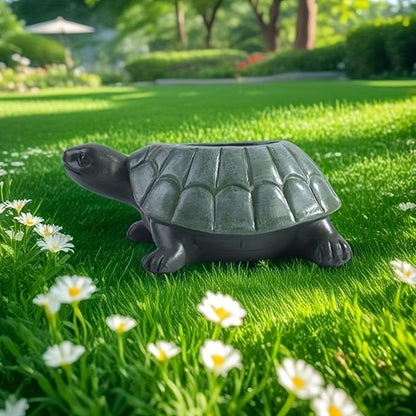 Adorable Resin Turtle Planter Statue - Outdoor Garden Decor with Unique Shell Design, Durable Weather-Resistant Construction for Patio, Porch, or Yard