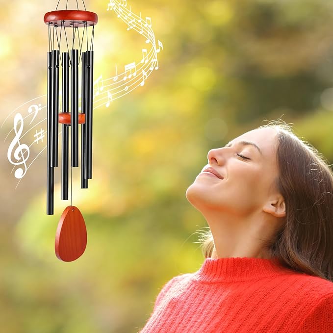 Wind Chimes for Outside Clearance, 26'' Small Windchimes Outdoors w/DIY Ornament, Memorial Wind Chime Gifts for Mom Women Grandma Neighbors