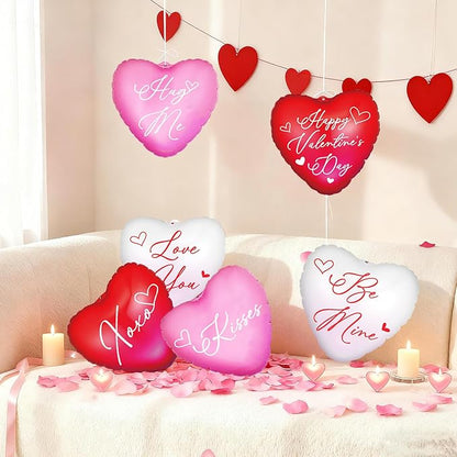 Jetec 12 Pcs 12'' Valentine's Day Inflatable Hearts Outdoor Decorations, Large Inflatable Heart Valentines Hanging Ornaments for Wedding Anniversary Holiday Party Yard Decor(Mixed Color,Letter)