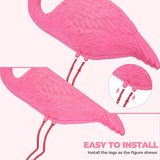Ohuhu Family Flamingo Yard Ornaments, Set of 3 (32", 31", 19") Bright Pink Flamingos Ornaments with Metal Feet Stakes for Garden Yard Patio Party Decoration, Outdoor Decor Gardening