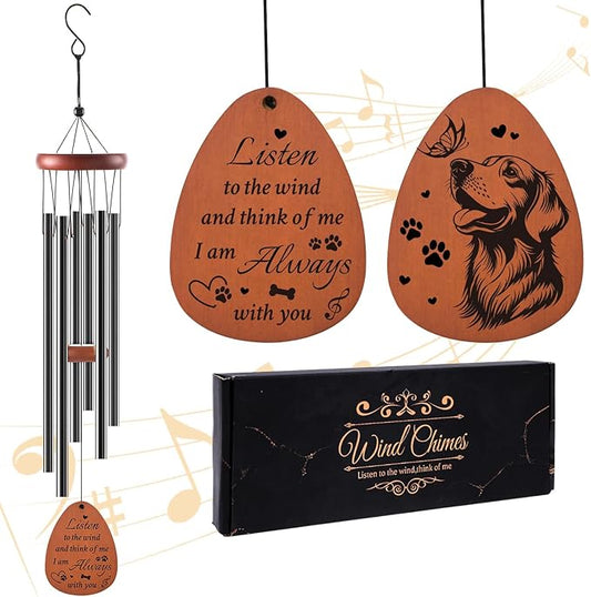 Pet Memorial Gifts for Dogs - Dog Memorial Gifts for Loss of Dog Mum Owner, Sympathy Wind Chimes for Outside, Pet Passing Away Bereavement Remembrance Present, Garden Patio Porch Yard Decor