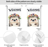 Hedgehog Painting Garden Flags 12×18 Inch Double Sided Decorative Yard Banner Seasonal Flag for Outdoor Outside Decor