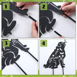 MorningRo 3 Pcs Pug Dog Metal Garden Decor for Outside 12" Pug Puppy Garden Stake Black Silhouette Statues Outdoor Decoration Women Men Dog Lovers Spring Patio Lawn Yard Art