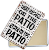Funny Patio Signs Outdoor Patio Decor Backyard Bar Metal Signs For Outside Pool Tin Signs Patio Wall Decorations Outdoor Porch Accessories What Happens On The Patio Stay On The Patio Sign 8x12 Inches