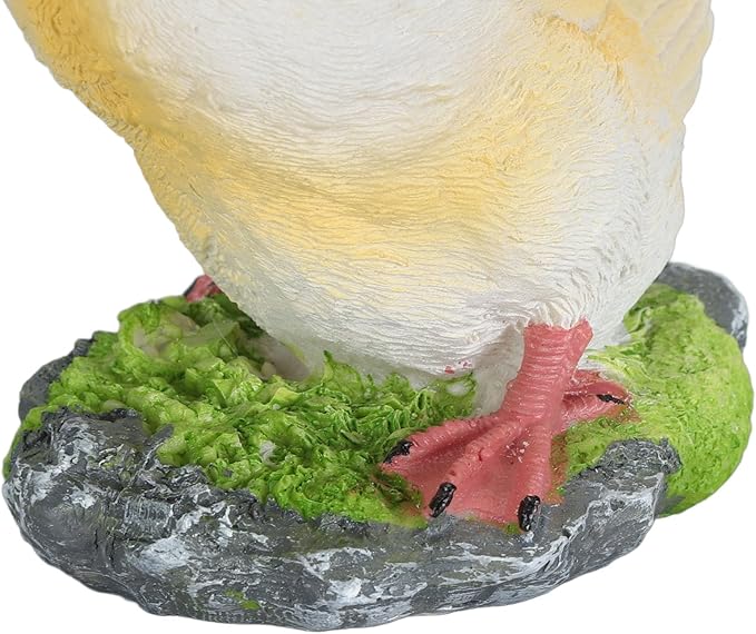 Duck Statue, Resin Goose Statue Front Porch Garden Decor for Outside Imitation Wood Carving Funny Animal Garden Statue Duck Sculpture Art Decor for Porch Patio(Yellow)
