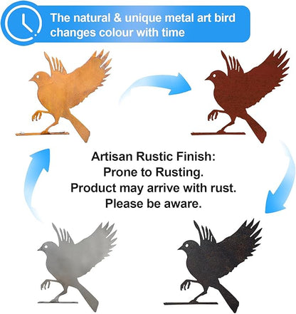 5pcs Metal Birds with Screws Birds Garden Silhouette Fence Decoration Decorative Metal Garden Yard Art Birds Ornaments Modern Farmhouse Patio Yard Landscape, Ideal Gift for Bird Lovers