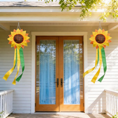 9KM DWLIFE Sunflower Windsock for Outside – 42 Inch Outdoor Windsock Hanging Decor | Durable Polyester Garden Wind Sock Flag for Yard, Patio, Deck, Porch Seasonal Decoration