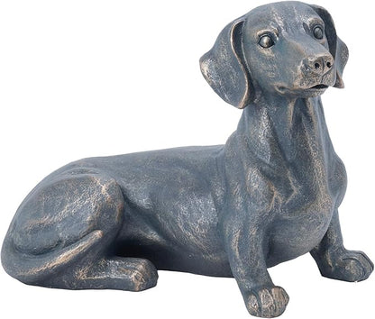 Dachshund Decor Garden Outdoor Statue – 14Inch Hand-Painted Dog Statue for Yard Décor Collectible Dachshund Figurine for Dog Lovers and Dachshund Owners 14 * 7.6 * 10.8 Inch