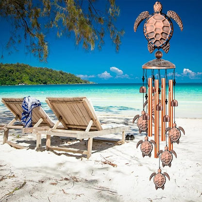 JUNQIU Turtle Wind Chime,Sea Turtle Gifts for Women,Wind Chimes for Outside,Turtle Decor for Outdoor Garden Yard Home, Turtles Gifts for Turtle Lovers,Beach Wind Chimes for Outside with S Hook