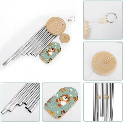 Large Aluminium Wind Chimes 20.5" Inches Cartoon Animal Patterns Wind Chimes for Outside Memorial Wind Chimes Sympathy Wind Chime for Outdoor Garden Patio Decoration