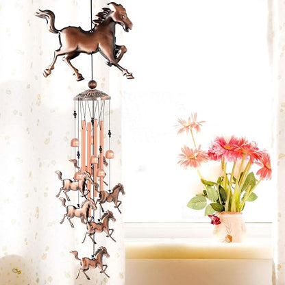 JOBOSI Horse Wind Chimes, Horse Room Garden Patio Decor, with S Hook Flamingo Decor Gifts, Gifts for mom Women Grandma Friends Mother