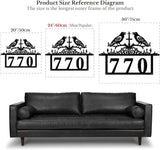 Personalized Gothic House Number metal Signs,Custom Address Number Metal Wall Art Decor,Black Plaques Outdoor wall Decorative Signage,Shed(8-30 Inches) (Crow A)