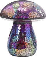 Bshine Mushroom Garden Statue Decoration, Colorful Mosaic Mushroom Sculptures Home Decor, Outdoor Waterproof Handmade Glass for Yard, Path, Lawn Ornaments, Purple
