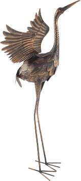 Pure Garden Flying Crane Garden Statue - 35-Inch-Tall Metal Yard Art Crane Statues for Outdoor Decor - Yard Crane Garden Sculptures & Figurines - Lawn Ornaments for Patio, Pond, or Backyard