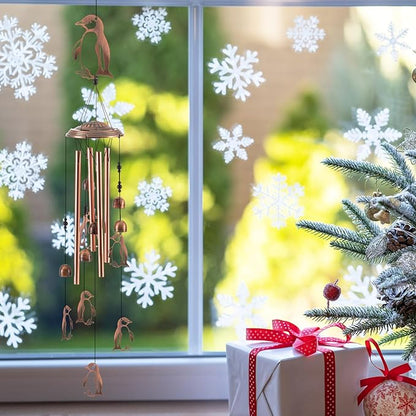 Briwooody Penguin Wind Chimes Decor for Outside Garden Penguin Gifts for Women 36 Inch Metal Windchimes with 4 Aluminum Tubes Memorial Wind Catcher Ornament for Patio Lawn Yard Lawn Housewarming Decor