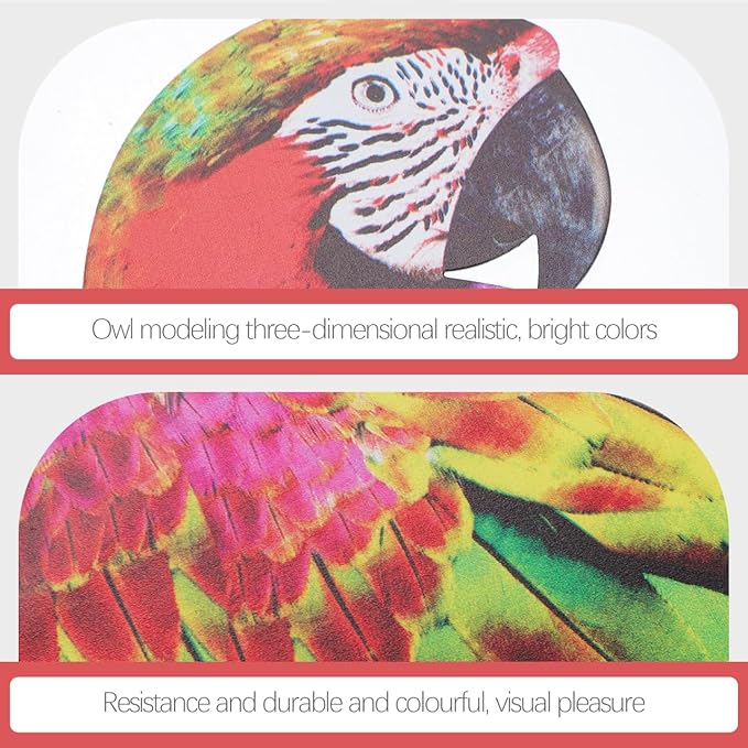 Didiseaon Colorful Tropical Macaw Wall Sculpture Parrot on Branch Statues Metal Art Hanging Ornament for Outdoor Garden Kitchen Decor