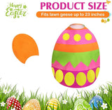 FuWeave Easter Bunny Goose Outfit Easter Egg Porch Goose Costume for Cement Plastic Geese Statue Spring Outdoor Garden Yard Patio Decoration(Bright,23 Inches,Egg)