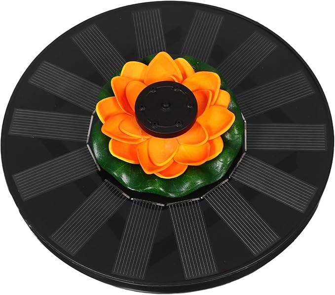 Solar Powered Lotus Floating Fountain 16cm with Water Lily for Garden Pond Bird Bath Outdoor Solar Fountain Pool Décor