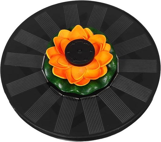 Solar Powered Lotus Floating Fountain 16cm with Water Lily for Garden Pond Bird Bath Outdoor Solar Fountain Pool Décor