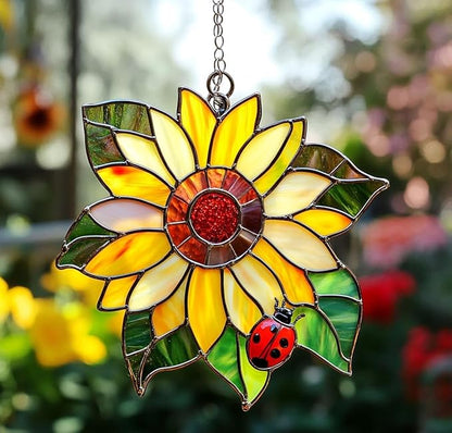 Sunflower Acrylic Suncatcher Home Decor Window Gift for Her Lover Gardening November Birth Flower Suncatchers Windows Indoor Hanging Decorations Outdoor