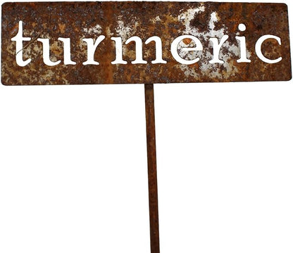 Classic Metal Garden Markers 19 Inches Tall (turmeric, Naturally Rusted)