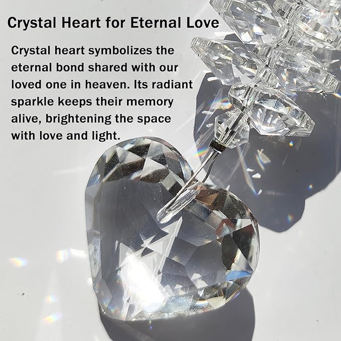 Memorial Suncatcher Sympathy Gift for Loss of Loved One, Angel Bereavement Memorial Car Charm for Loss of Mom, Dad, Husband Condolences Grief Remembrance Gift, Crystal Memorial Ornament Rainbow Maker