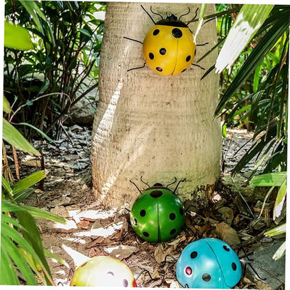 Homoyoyo Large Artificial Ladybug Pendant Creative Iron Garden Ornament for Home Decor Holiday Garden Lovers and Ladybug Enthusiasts