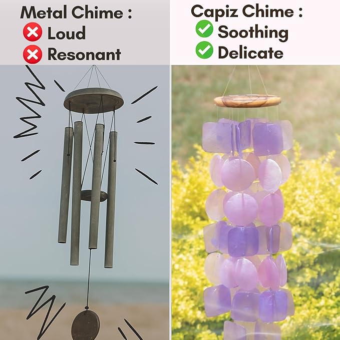 Solange & Frances Wind Chimes for Outside. Spring Decor Windchimes Outdoors Patio Decor. Unique Birthday Gifts for Women, Gift for Women Ideas (Purple & Pink)