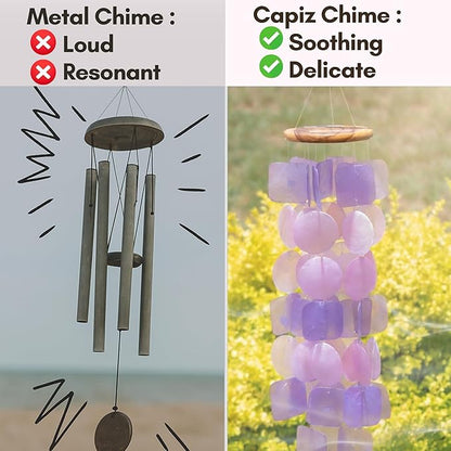 Solange & Frances Wind Chimes for Outside. Spring Decor Windchimes Outdoors Patio Decor. Unique Birthday Gifts for Women, Gift for Women Ideas (Purple & Pink)