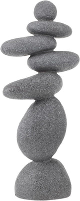 DECHOUS Large Stacked Rocks Sculpture, 16.5 Inch Tall, Resin Rock Cairn Stone Stacked Zen Garden Balanced Stone Statue for Indoor Outdoor Patio Home Meditation Decor
