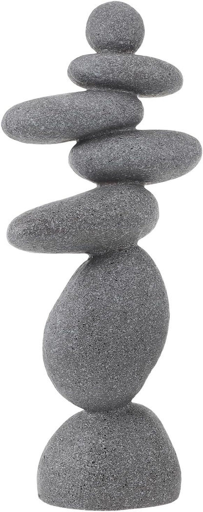 DECHOUS Large Stacked Rocks Sculpture, 16.5 Inch Tall, Resin Rock Cairn Stone Stacked Zen Garden Balanced Stone Statue for Indoor Outdoor Patio Home Meditation Decor