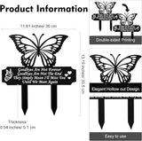 Buryeah Grave Decoration for Cemetery Butterfly Memorial Stake Headstone for Grave Memorial Garden Decor Waterproof Double Sided Print Metal Cemetery Marker, 13.19 x 11.81 Inches(Vivid Style)