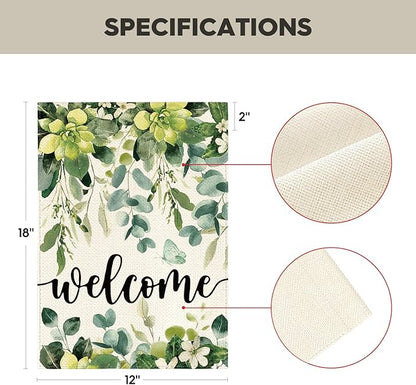 AVOIN colorlife Set of 12 Seasonal Holiday Garden Flag 12x18 Inch Double Sided Outside, Welcome Farmhouse Yard Outdoor Flag