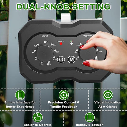 Lewisia 6W Solar Pond Aerator with Timer Control Air Pump Battery Aeration Kit Fish Tank Bubble Oxygenator