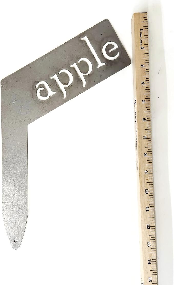 Planter Size Small Metal Garden Plant Vegetable Flower or Herb Markers 13.5 Inches Tall (avocados, Blue)