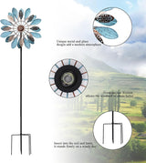 MUMTOP Decorative Metal Wind Spinner for Garden, Outdoor Patio, Lawn, Yard, Weather Resistant Kinetic Art