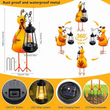 Garden Decor Chicken Solar Statues,Unique Garden Statues Chicken with Solar Lantern Waterproof,Birthday Gifts for Women Mom Grandma,Front Patio Balcony Yard Art Lawn Ornaments Porch Outdoor Decoration