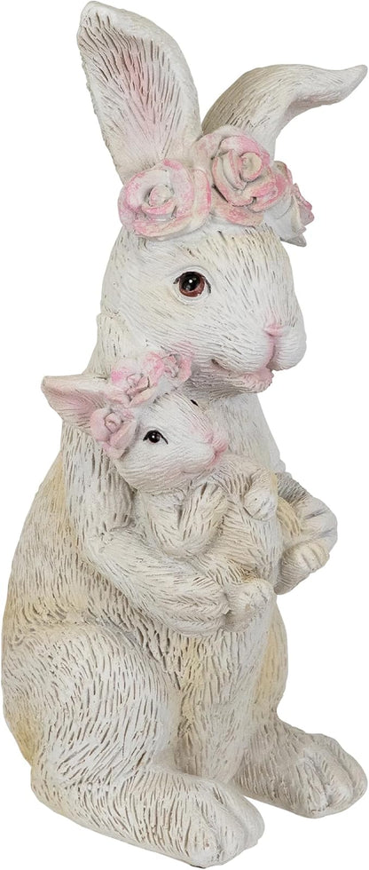 Northlight Mother and Baby Bunny Outdoor Garden Easter Statue - 9.25"