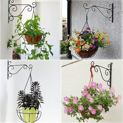 Orgrimmar Hanging Plant Bracket 4 Packs Metal Wall Plant Hangers with Iron Screws Decorative Hook for Bird Feeders, Lanterns, Wind Chimes, Planters, Flower Pot, Outdoor Indoor Decor
