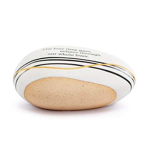 DEMDACO Inspired Everyday Collection The Love They Gave Echoes Through Our Whole Lives Black and Gold 4.5 x 3 Stoneware Decorative Garden Stepping Stone Patio Walkway Sculpture Yard Art