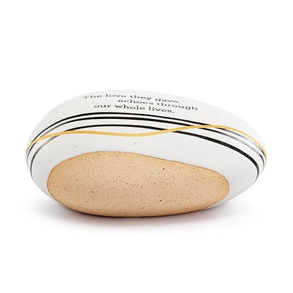 DEMDACO Inspired Everyday Collection The Love They Gave Echoes Through Our Whole Lives Black and Gold 4.5 x 3 Stoneware Decorative Garden Stepping Stone Patio Walkway Sculpture Yard Art