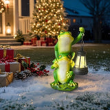 Solar Outdoor Statues Frog Garden Decor Figurine Lights for Outside, Yard Decorations Outdoor Patio Decor, Unique Housewarming Gardening Gifts for Women
