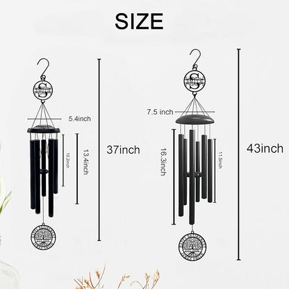 Personalized Retirement Gifts for Women Men - Custom 37" Tree of Life Wind Chimes with Name & Dates, Inspirational Retirement Gift for Teacher Nurse Coworker, Unique Garden Memorial Decor