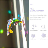 76mm/3in Lovely Crystal Dolphin Prism Sun Catchers,Window Crystal Prism Suncatcher,AB Coating Hanging Crystals for Indoor Outdoor Christmas Decor