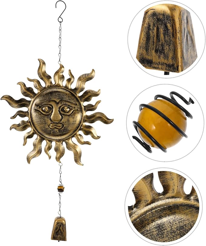 BESPORTBLE 1pc Patio Wind Chime Hanging Ornament Retro Bell for Outdoor Garden Decor Soothing Sounds for Lawn and Balcony Symbol of Luck and Relaxation