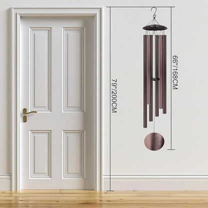 66" Large Wind Chimes for Outside Deep Tone, 6 Thickened ⌀ 1.2" Tubes Tuned Relaxing Melody Wind Chime, Windchimes Outdoors for Garden Patio Decor, Great Gift Idea for Your Loved One (Bronze, 66")